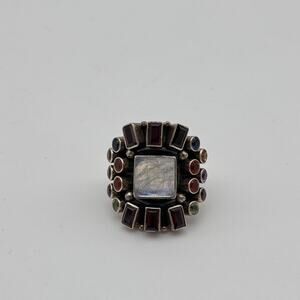 Nicky Butler Ring sz 6 Sterling Silver 925 Rainbow Moonstone India Boho 238/800
